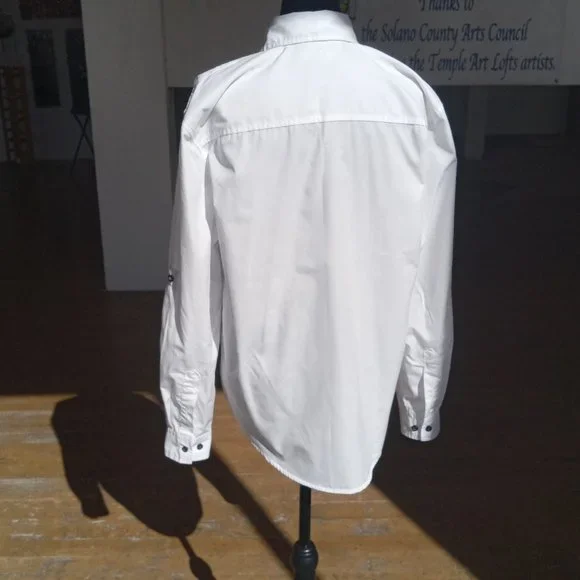 Bruno white button down long sleeve shirt - Picture 6 of 11